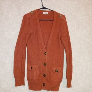 Burnt Orange Button Up Cardigan
